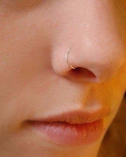 PIERCING NARIZ 8MM DOURADA BANHO OURO 18K