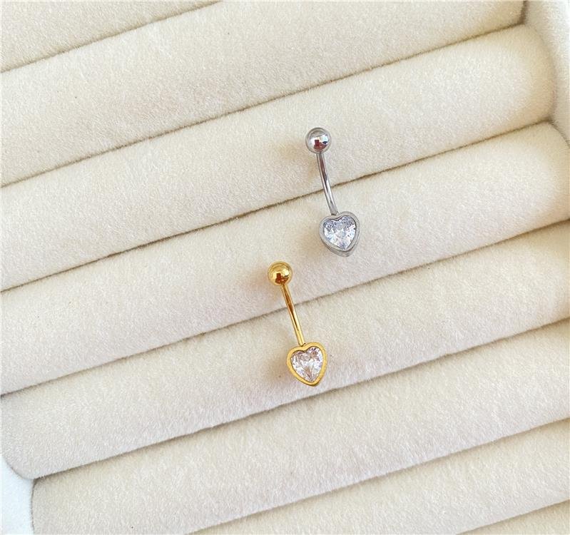 PIERCING UMBIGO CORAÇÃO AÇO CIRURGICO