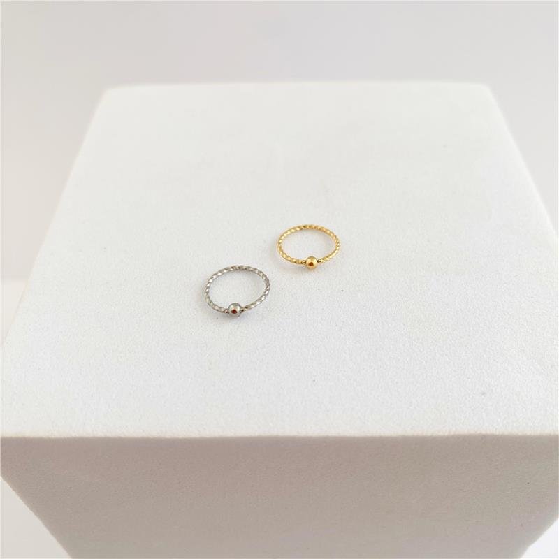 PIERCING NARIZ ARGOLINHA TRANÇADA 8MM AÇO INOXIDÁVEL BANHO OURO 18K