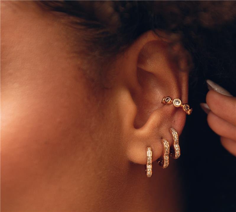 PIERCING FAKE ZIRCÔNIA BANHO OURO 18K