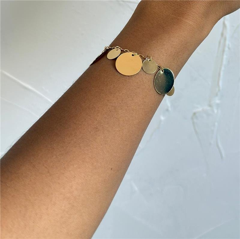 PULSEIRA MEDALHAS BANHO OURO 18K