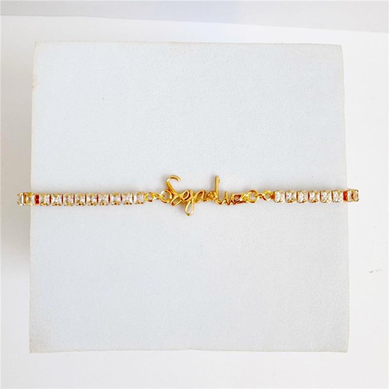 PULSEIRA RIVIERA SEJA LUZ BANHO OURO 18K