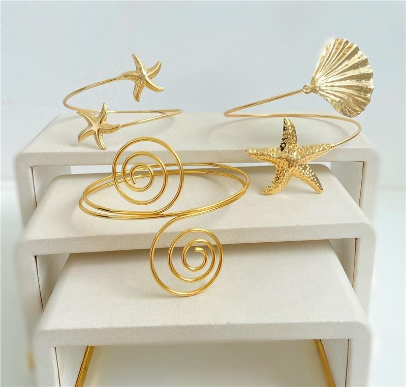  BRACELETE CONCHA E ESTRELA DO MAR BIJUTERIA FINA SEM GARANTIA