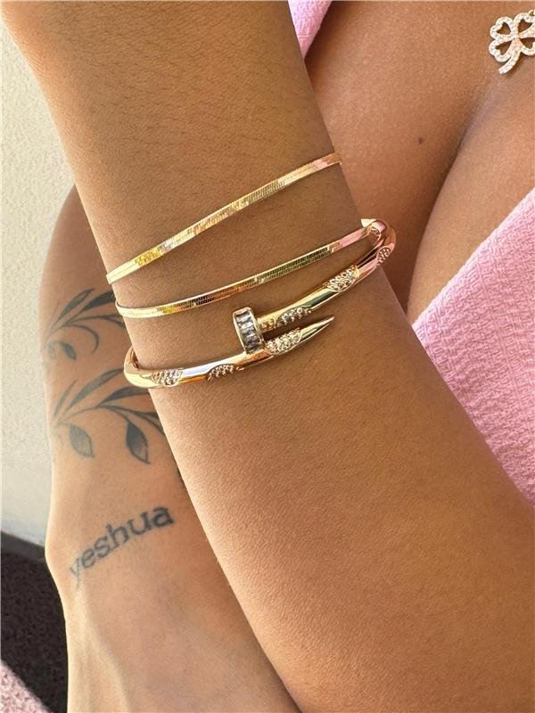 PULSEIRA DIAMANTADA BANHO OURO 18K 
