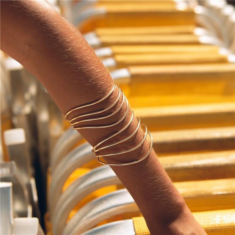 BRACELETE 4 FIOS BANHO OURO 18K