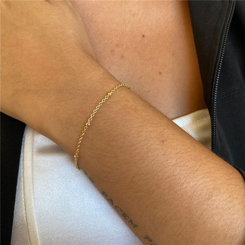 PULSEIRA BOLINHAS BANHO OURO 18K 