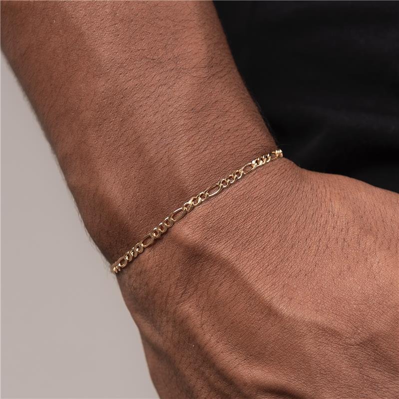 PULSEIRA MASCULINA INFANTIL 3 EM 1 3MM INFANTIL BANHO OURO 18K 
