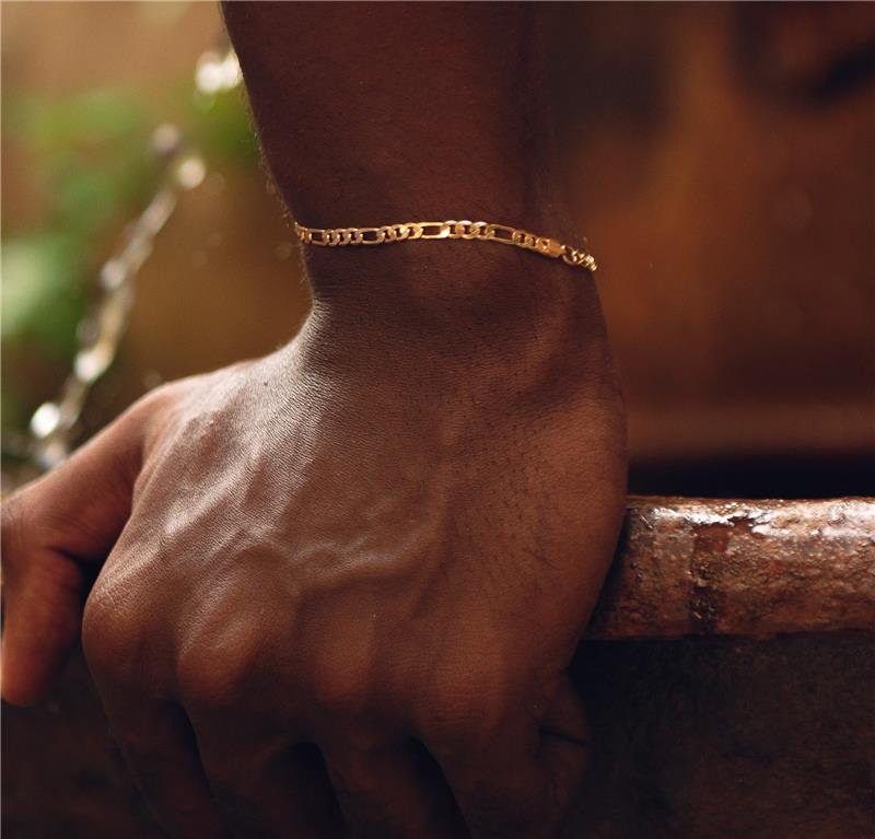 PULSEIRA MASCULINA 3 EM 1 5MM INFANTIL BANHO OURO 18K 