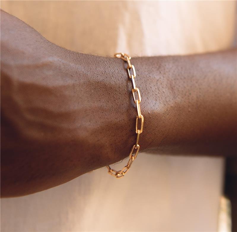 PULSEIRA MASCULINA CARTIER 4MM ADULTO BANHO OURO 18K 