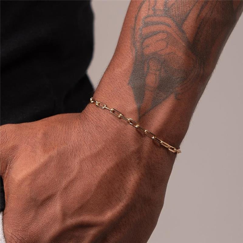 PULSEIRA MASCULINA CARTIER 4MM INFANTIL BANHO OURO 18K 