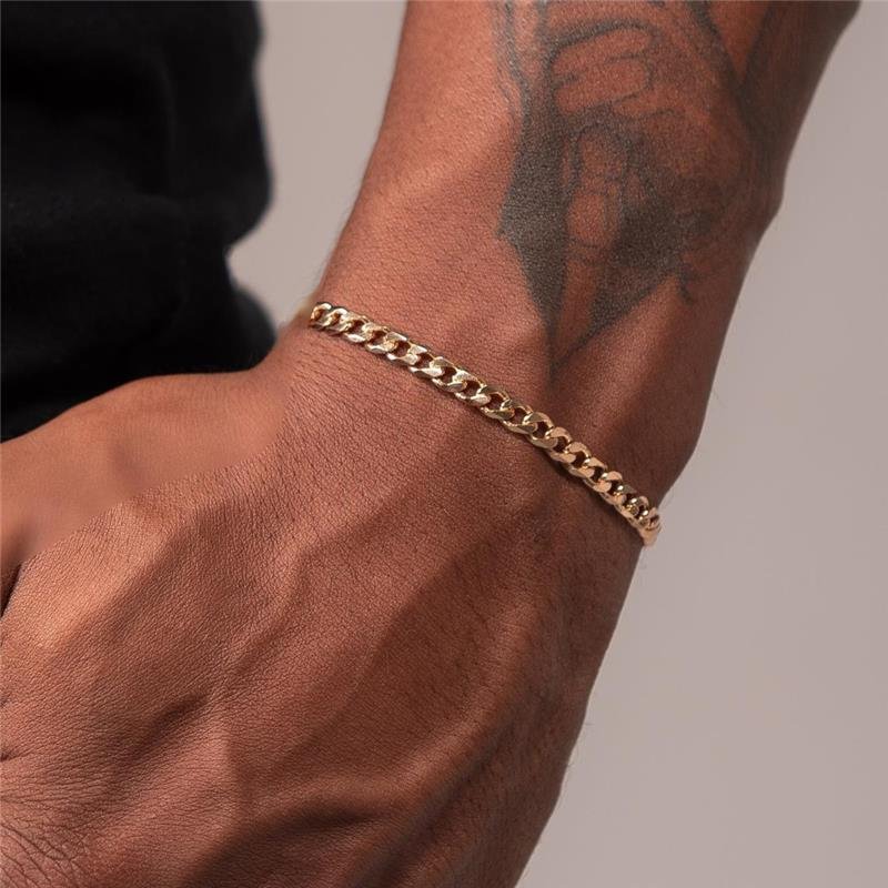 PULSEIRA MASCULINA GRUMET 5MM INFANTIL BANHO OURO 18K 