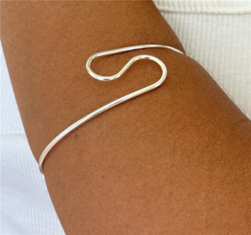 PULSEIRA BRACELETE ONDA BANHO PRATA 950
