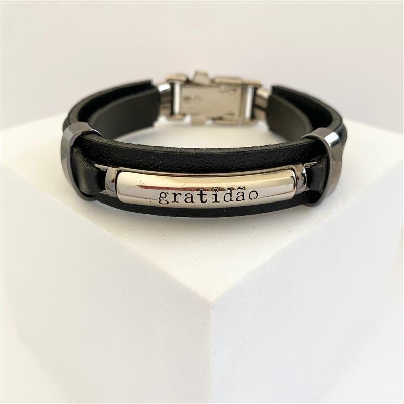 PULSEIRA MASCULINA CORINO GRATIDÃO FECHO ITALIANO AÇO INOX ESCOVADO