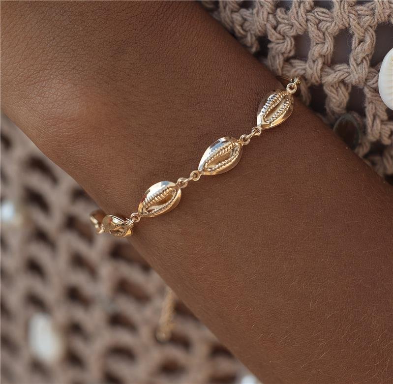 PULSEIRA BÚZIOS BANHO OURO 18K