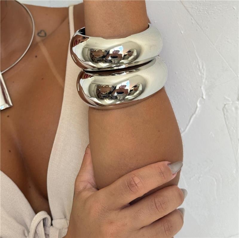  BRACELETE MAXI GROSSO BANHO PRATA 950