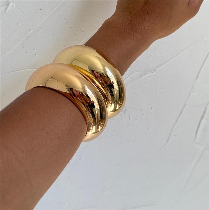  BRACELETE MAXI GROSSO BANHO OURO 18K 