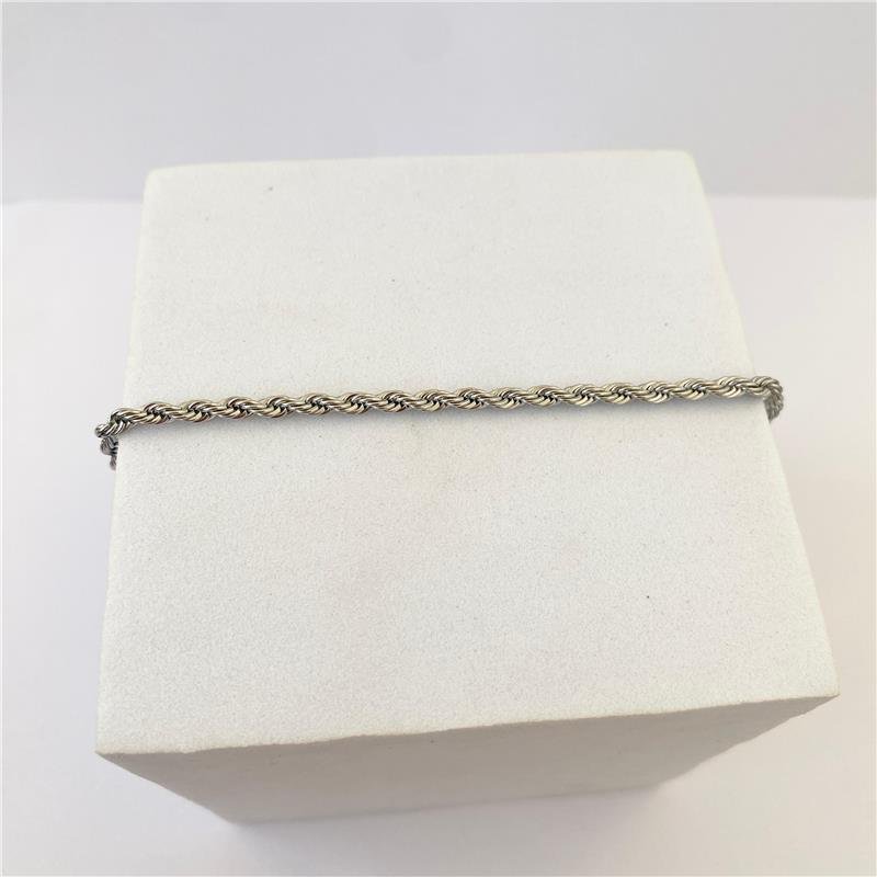 PULSEIRA MASCULINA CORDÃO BAIANO 3MM EM AÇO INOXIDÁVEL