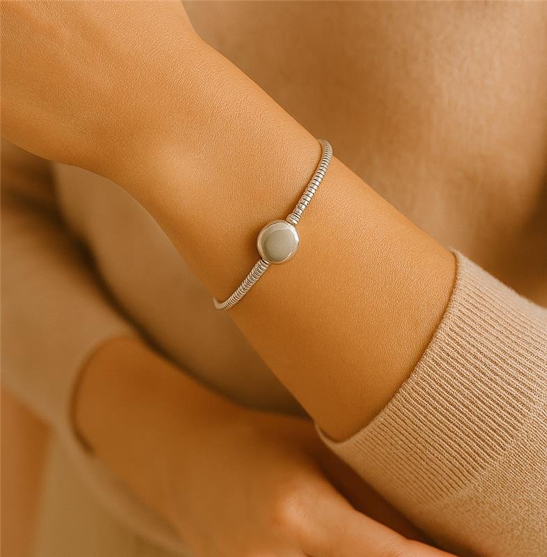 PULSEIRA DREAMS COM FECHO BOLINHA EM AÇO INOXIDÁVEL 18,5CM